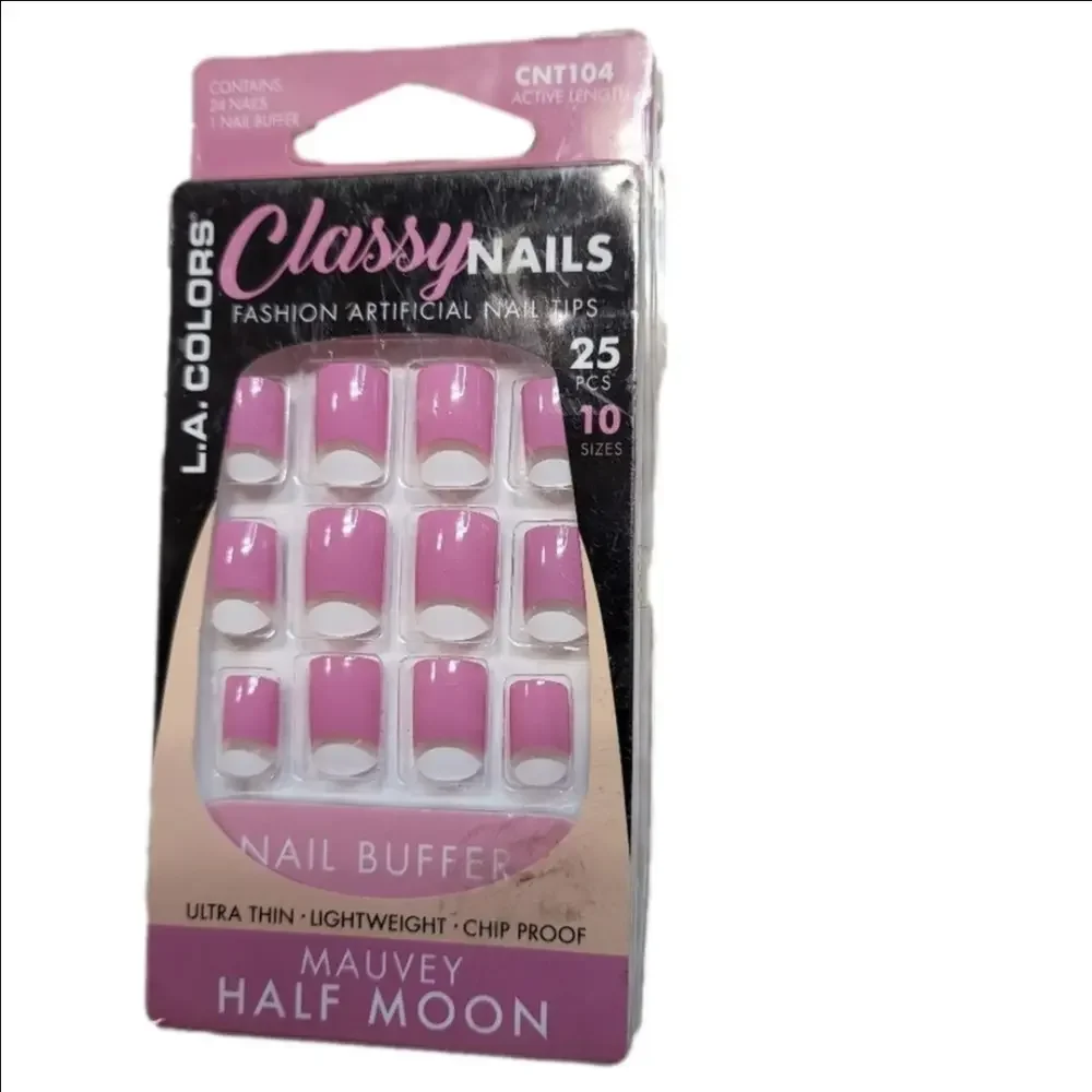 LA Colors Classy Mauvey Half Moon Artificial Nails